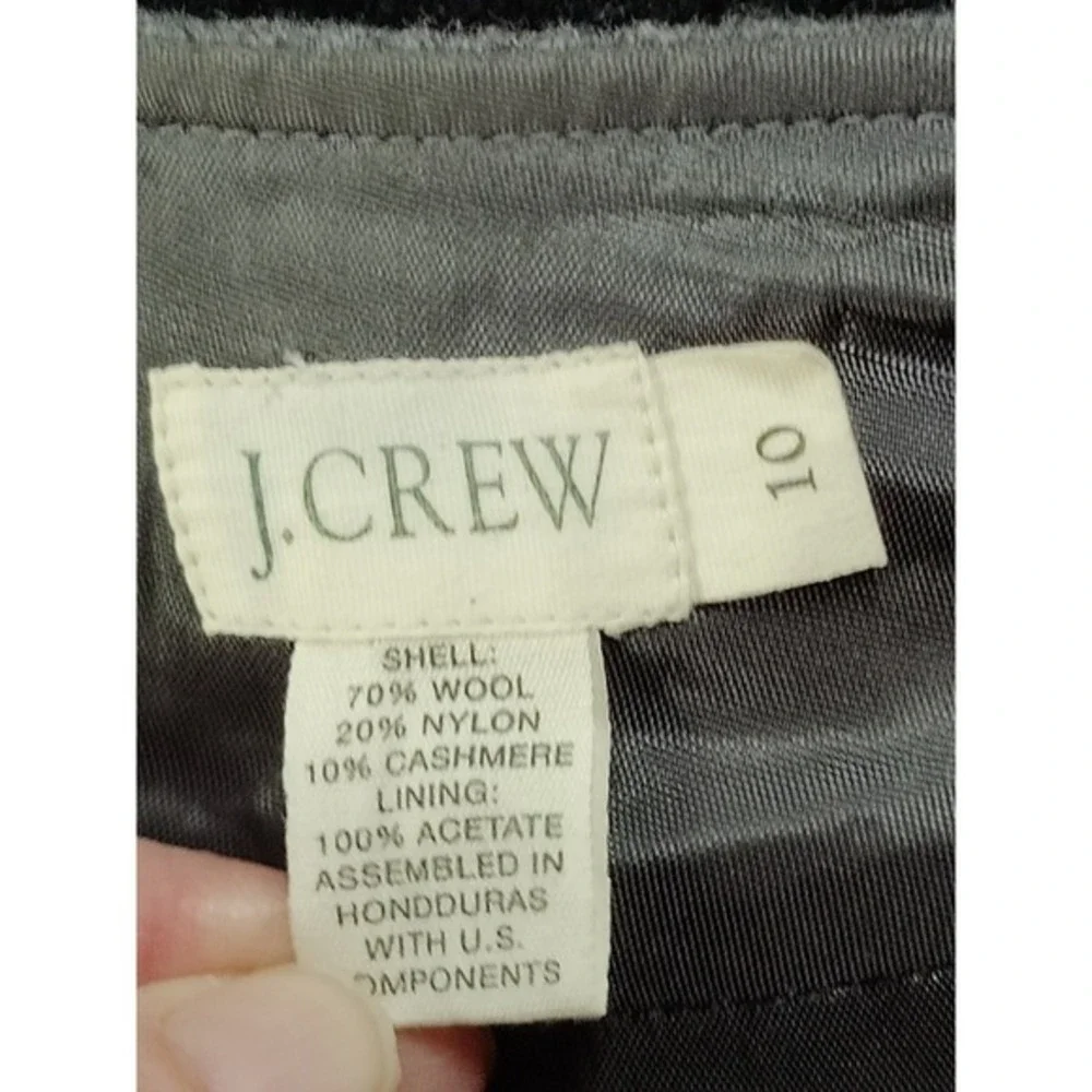 J. Crew‎ Gray Wool cashmere Blend Button Front A-Line Skirt Size 10 professor
